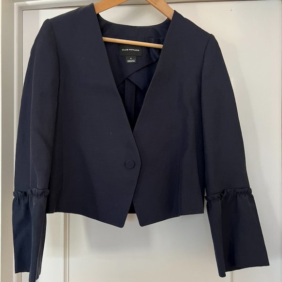Club Monaco Navy Cropped Jacket - Picture 1 of 3